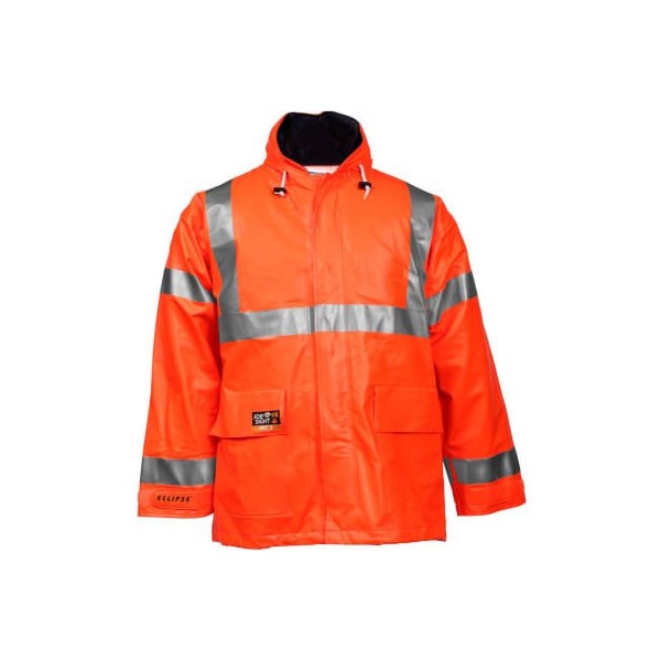 Tingley Tingley Eclipse Hi-Visibility FR Hooded Jacket, Zipper, Fluorescent Orange/Red, L J44129.LG - main